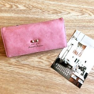 Cute Pink Suede Wallet